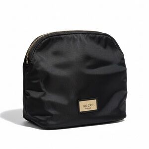 Gucci Beauty Black Makeup Bag Cosmetic Pouch Zip Case